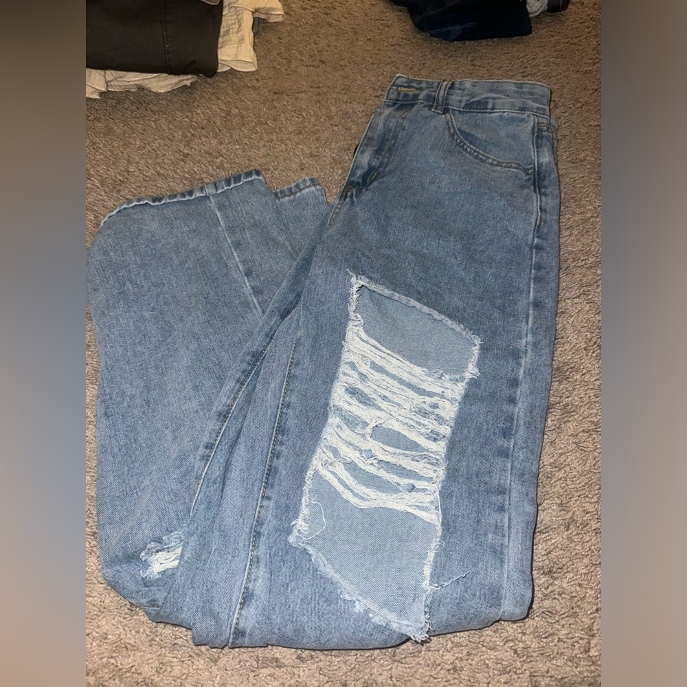 SHEIN Light Blue Flare Jeans